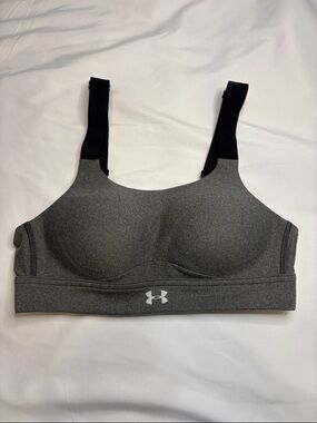 Under Armour Vanish Cross-Back High-Impact Sports Bra 32A Charcoal Gray / Black